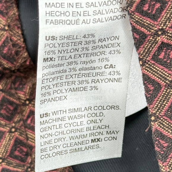 Beautiful Chicos Pants Size 1 R Brown‎ Geometric Print Straight Leg Stretch - Picture 3 of 11